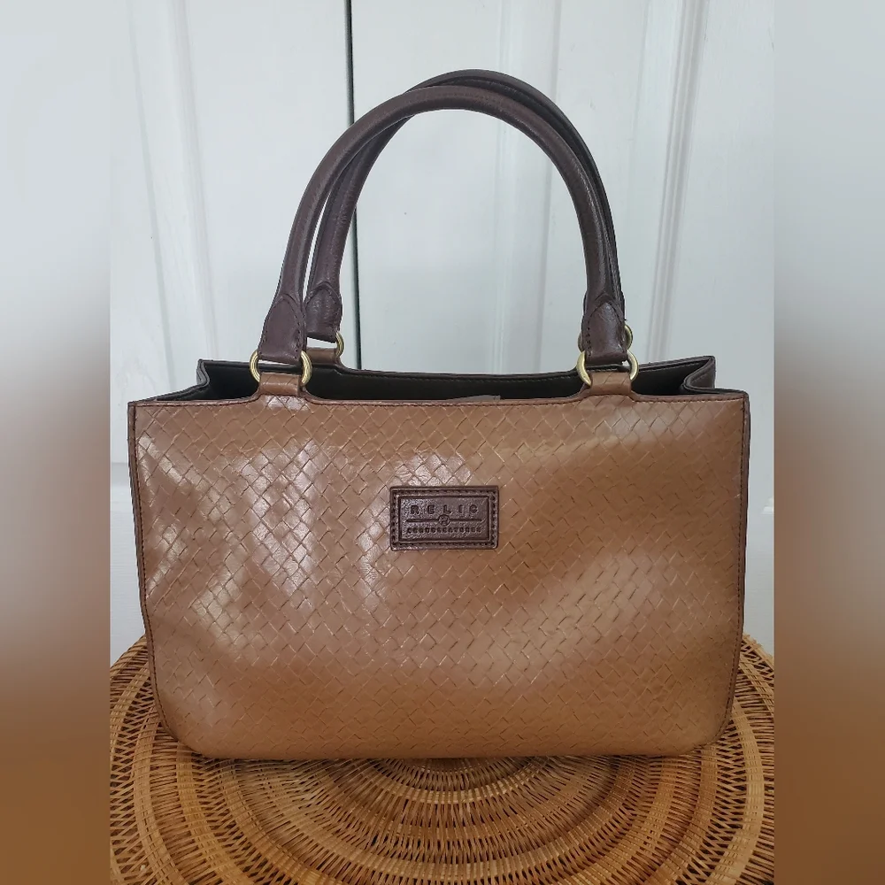 Relic Womens Woven Minimalist Normcore Handbag With Double Handles